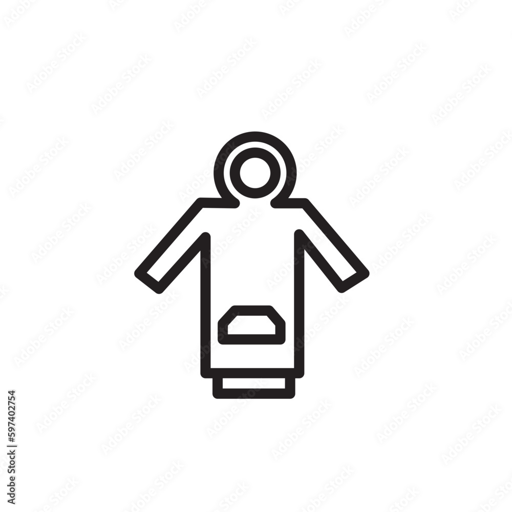 Fashion Hoodie Jacket Outline Icon Fashion Hoodie Jacket Outline Icon