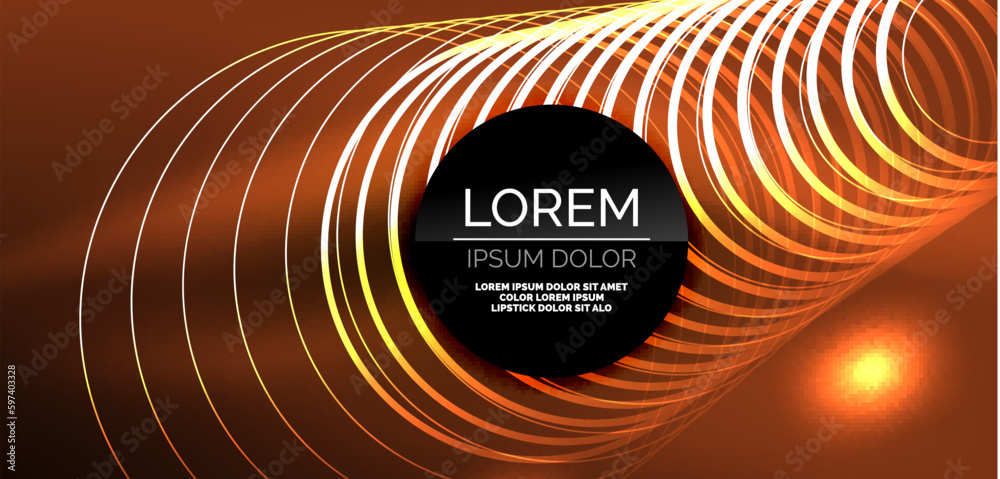 Neon lines and waves abstract background. Techno glowing neon shapes vector illustration for wallpaper, banner, background, landing page, wall art, invitation, prints, posters