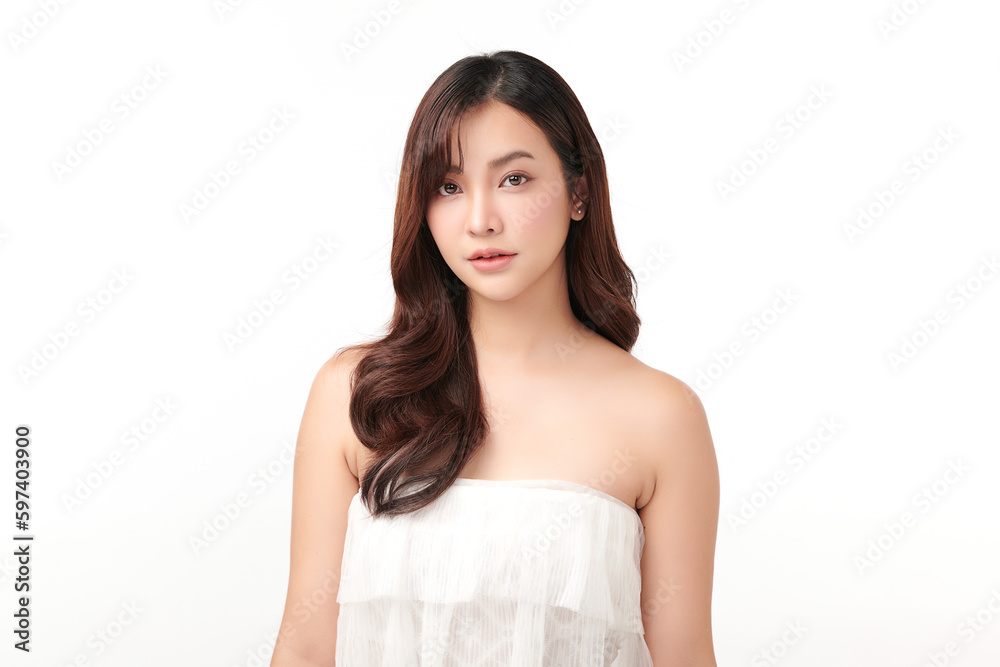Beautiful young asian woman with clean fresh skin on white background, Face care, Facial treatment, Cosmetology, beauty and spa, Asian women portrait. Beautiful young asian woman with clean fresh skin on white background, Face care, Facial treatment, Cosmetology, beauty and spa, Asian women portrait.