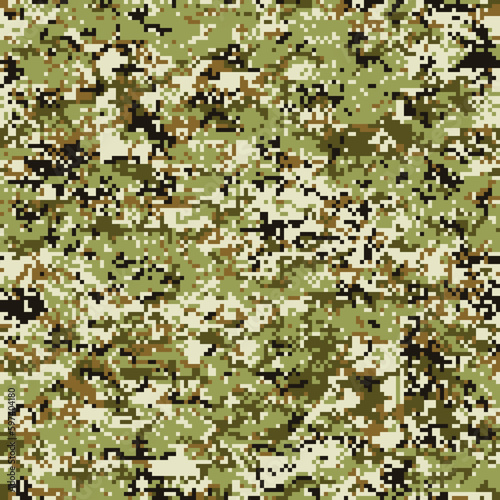 Pixelated camouflage mimetic abstract wallpaper vector seamless pattern