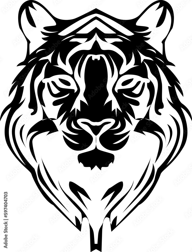 Naklejka premium Tiger head silhoute logo vector