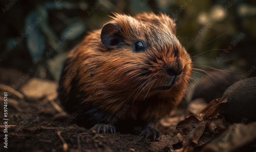 photo of guinea pig in its natural habitat. Generative AI photo of guinea pig in its natural habitat. Generative AI