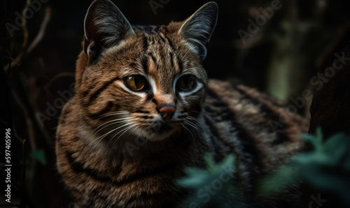 photo of Geoffroy’s cat in its natural habitat. Generative AI © Bartek