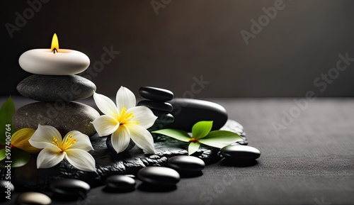 Abstract zen relax aromatheraphy massage background, Generative AI