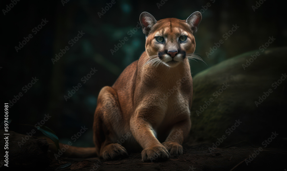 Obraz premium photo of fossa (Cryptoprocta ferox) in its natural habitat. Generative AI