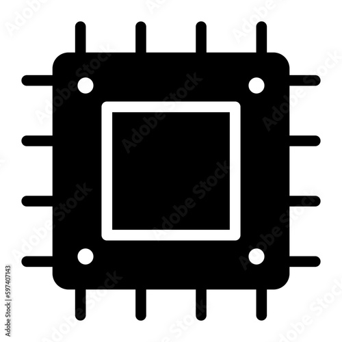microprocessor glyph icon