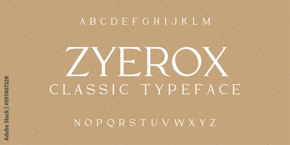 Elegant Luxury Alphabet Letters Typeface Typography Serif Font Modern Decorative Classic