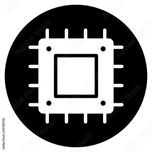 microprocessor glyph icon