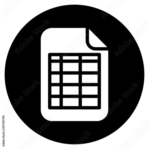 spreadsheet glyph icon