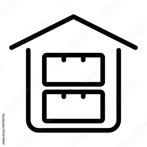 data warehouse line icon