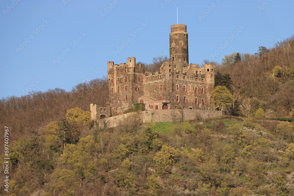 Burg Maus über dem Mittelrheintal bei St. Goarshausen