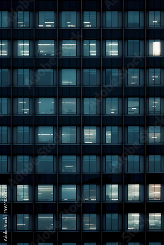 Office building windows Generative AI