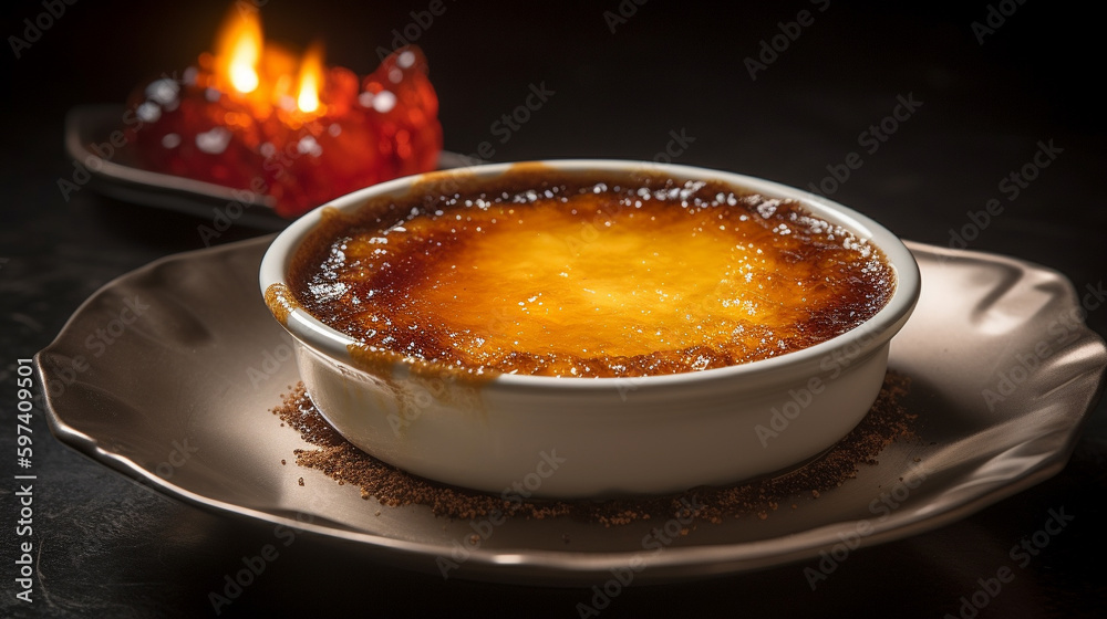 Crème Brûlée is a classic French dessert. Generative AI image Crème Brûlée is a classic French dessert. Generative AI image