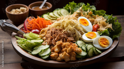 Gado-Gado a popular Indonesian salad. Generative AI image