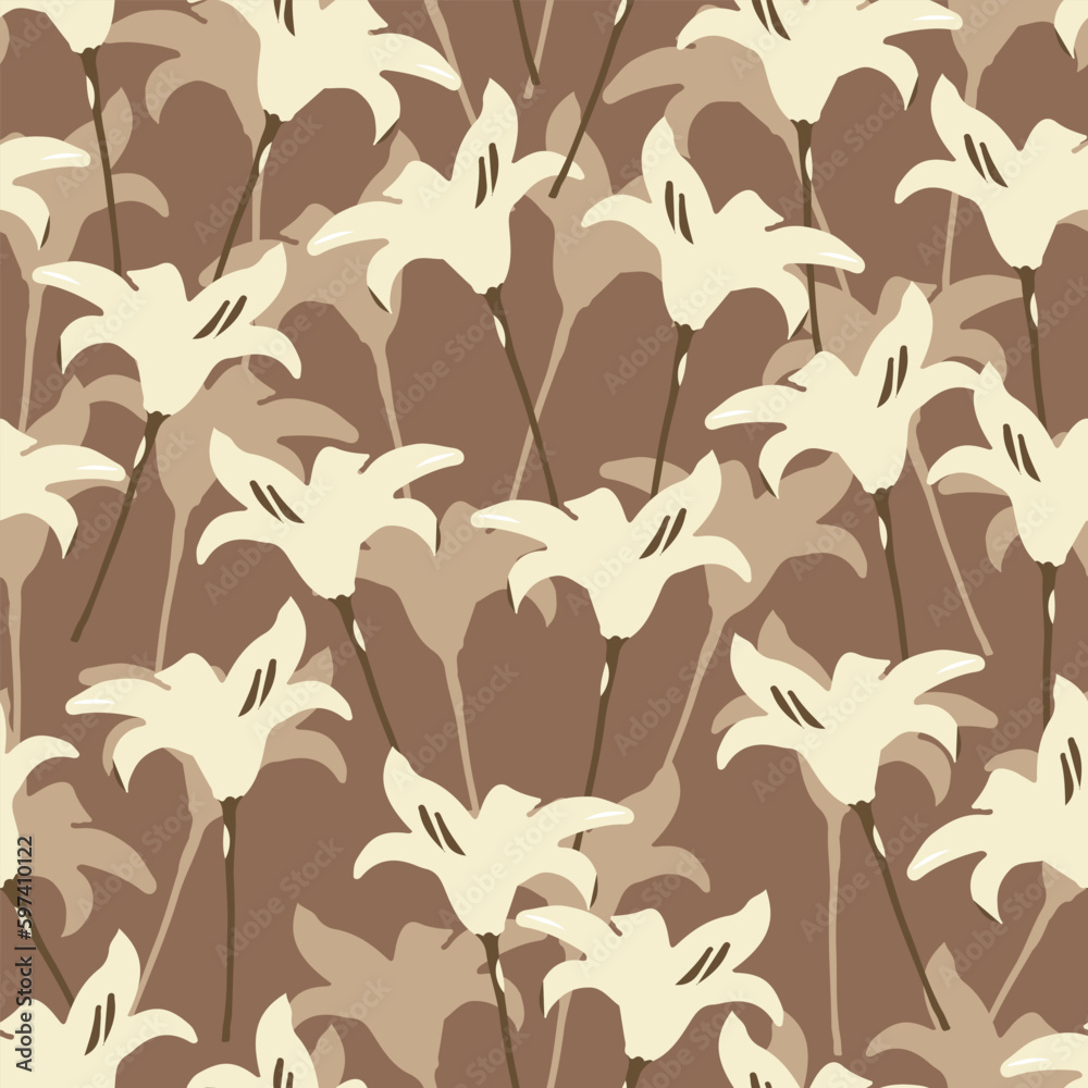 seamless mixed monochrome flowers pattern background for fashion fabric