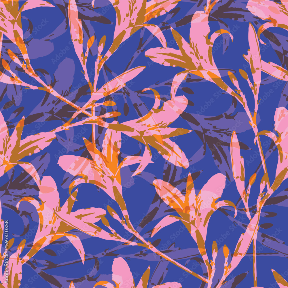 seamless abstract doodle flowers pattern background for fashion fabric