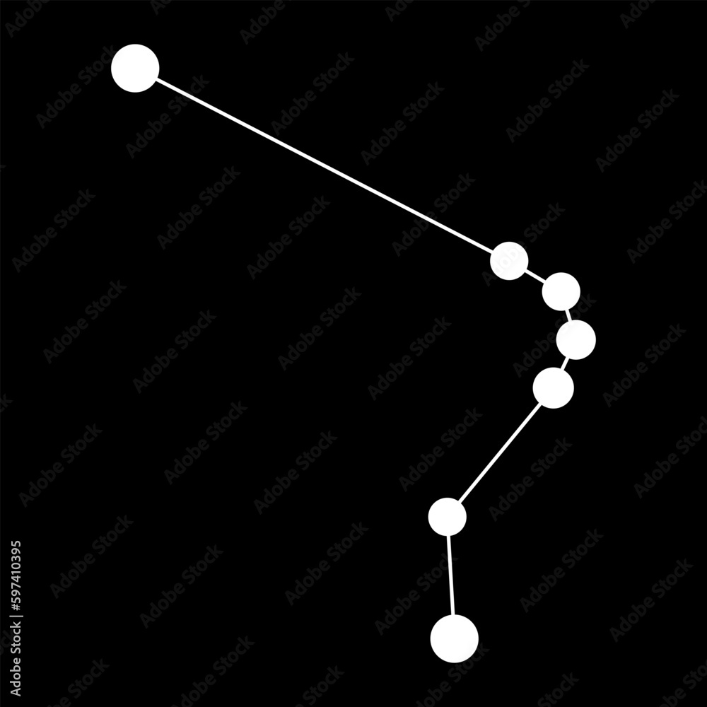 Horologium constellation map. Vector illustration. Horologium constellation map. Vector illustration.