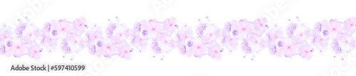 Linia dekoracyjna namalowane fioletowe kwiaty