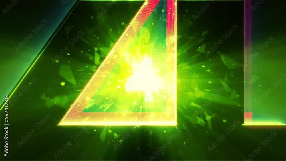 Video „Five seconds Countdown Timer with green burst effect animation