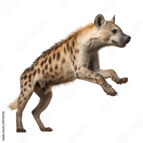 Photographie hyena isolated on white background