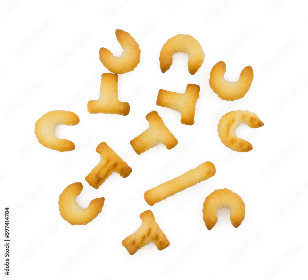 biscuits of different letter shapes biscuits of different letter shapes
