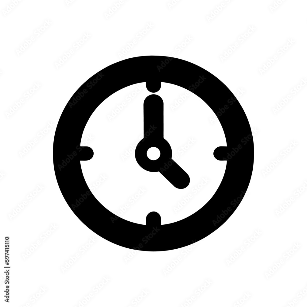 Simple Black Clock icon on white background. EPS10 Simple Black Clock icon on white background. EPS10