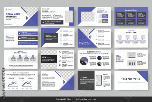 Business presentation template and Business presentation slide template design
