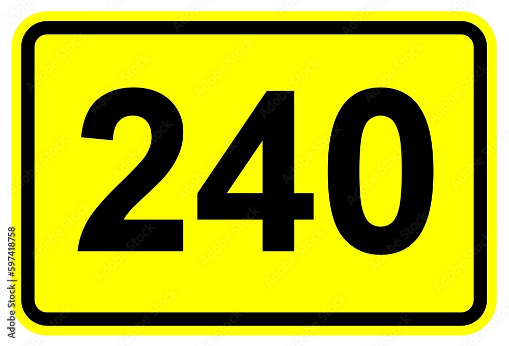 Illustration eines Bundesstraßenschildes der B 240 in Deutschland Illustration eines Bundesstraßenschildes der B 240 in Deutschland
