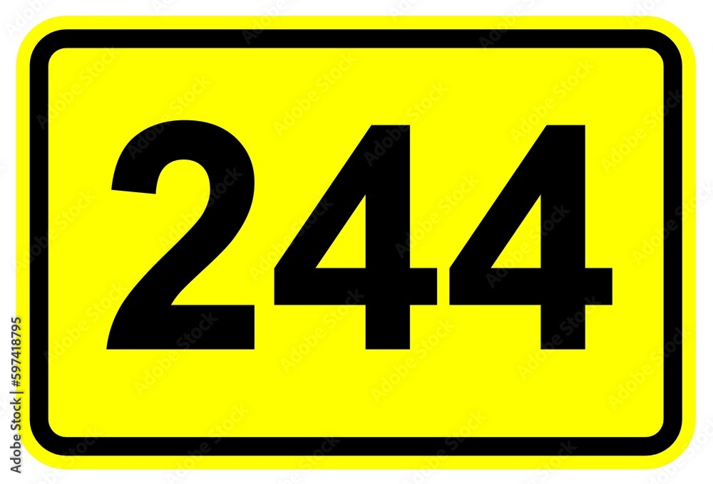 Illustration eines Bundesstraßenschildes der B 244 in Deutschland Illustration eines Bundesstraßenschildes der B 244 in Deutschland