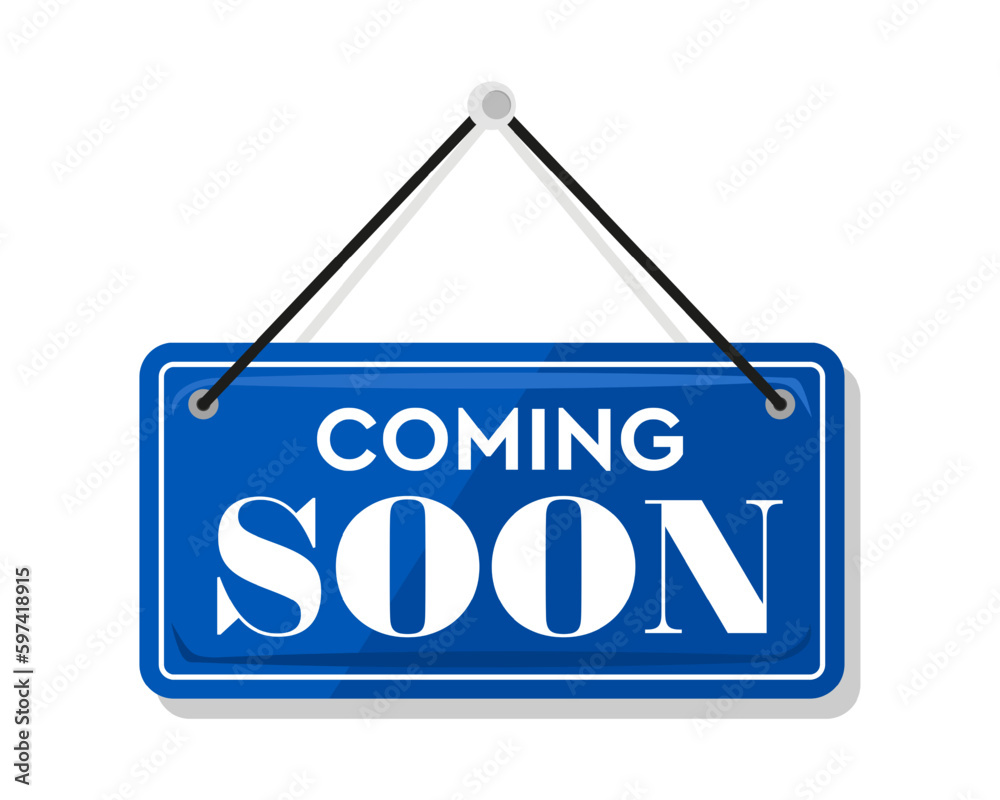 Coming Soon - vector hanging door sign or label. Coming Soon - vector hanging door sign or label.