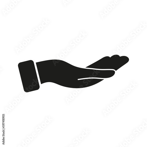 Empty hand for presenting different icons. Vector element.