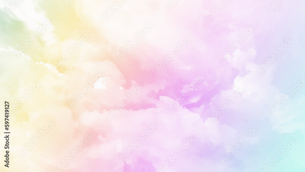 beauty freshness air soft multicolor on sky fluffy clouds pastel on white cloud. colorful layer abstract image.
