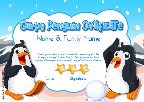 Certificate for kids template with customizable design with playful fonts