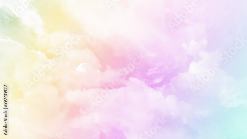 beauty freshness air soft multicolor on sky fluffy clouds pastel on white cloud. colorful layer abstract image. © Sharmin