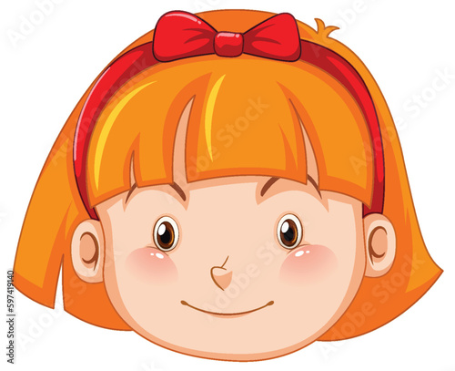 Cute girl face cartoon