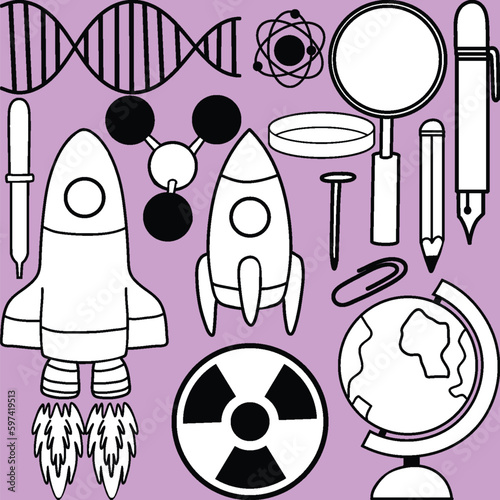 Astronomy Objects and Icons Vector Set