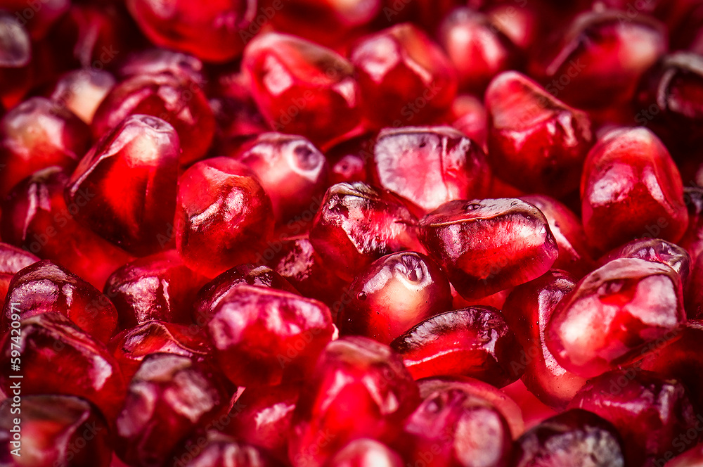 Sweet juicy garnet grains texture Sweet juicy garnet grains texture