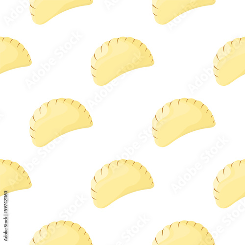 Vareniki. A Chinese dish made of dough and filling. Seamless background. Vector