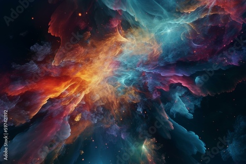 Gorgeous cosmic universe with vibrant colors and imaginative beauty. Generative AI
