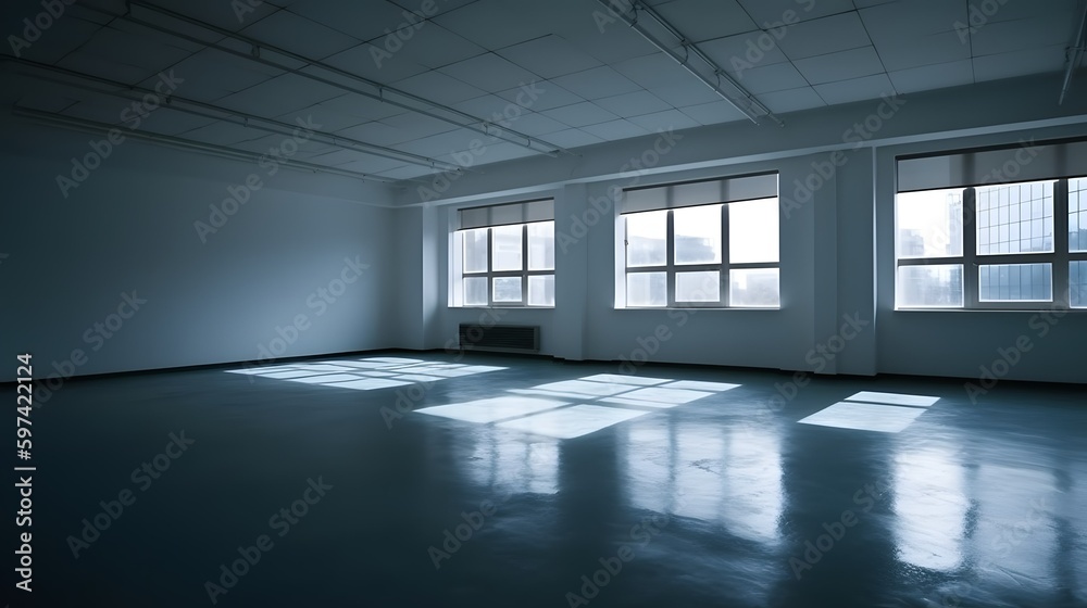 Empty modern room design, stock photo, real estate, room design, web design, interior, Generative AI