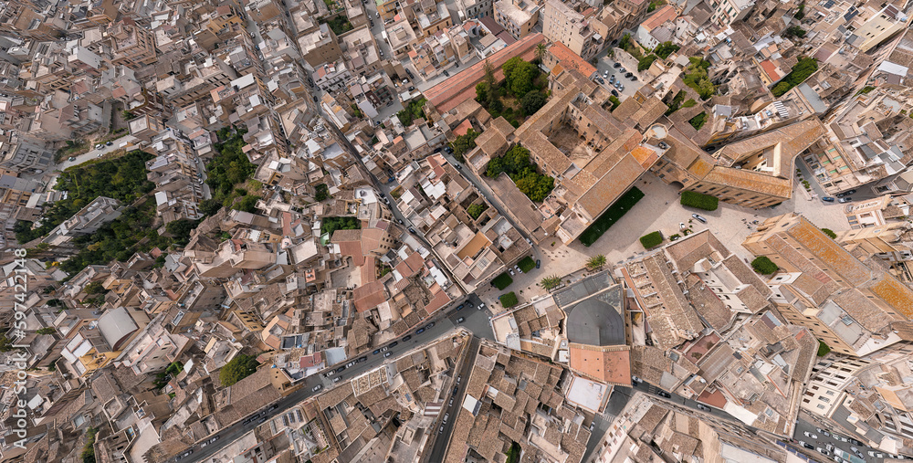 city of Castelvetrano, Marinella di Selinunte Trapani Sicily drone aerial view from above