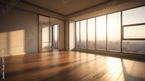 Empty modern room design  stock photo  real estate  room design  web design  interior  Generative AI