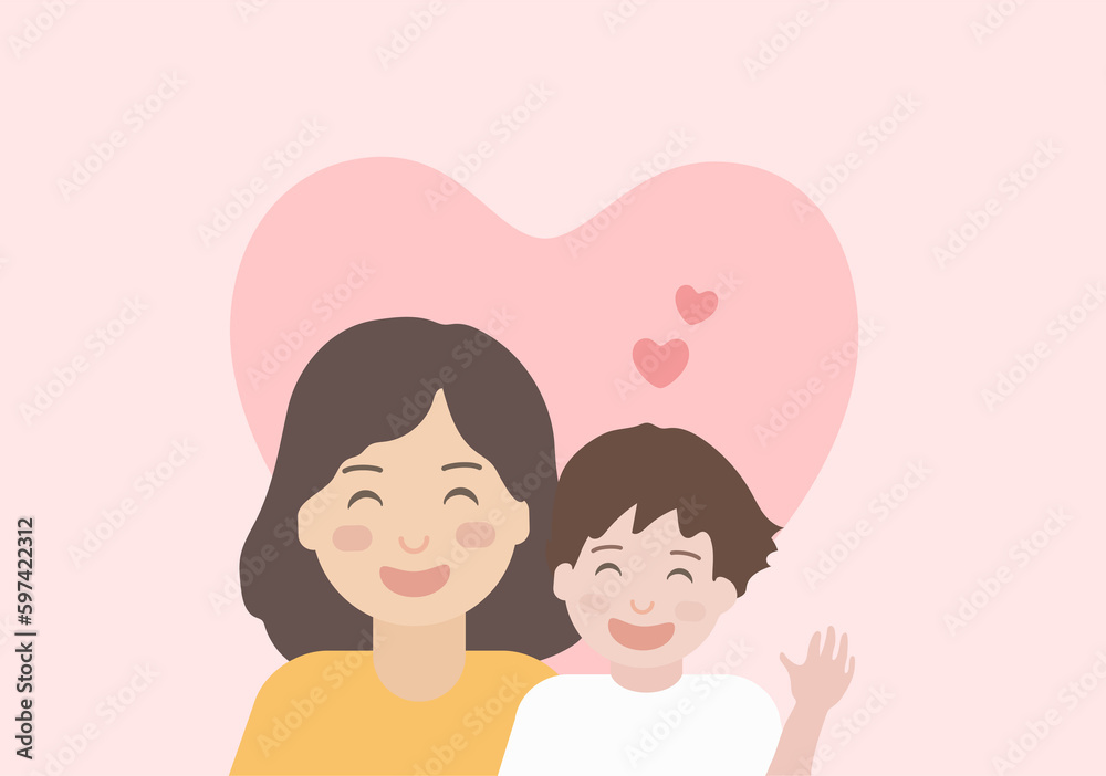 Mother and son Smiling Together. Happy mother's day. Mother and son Smiling Together. Happy mother's day.
