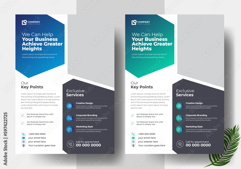 Corporate Business flyer template design or A4 Template