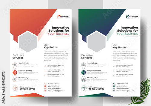 Corporate Business flyer template design or A4 Template