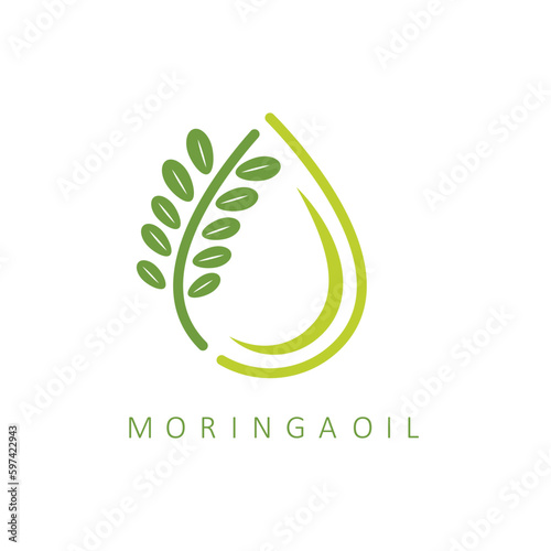 moringa oil logo icon vector concept design template