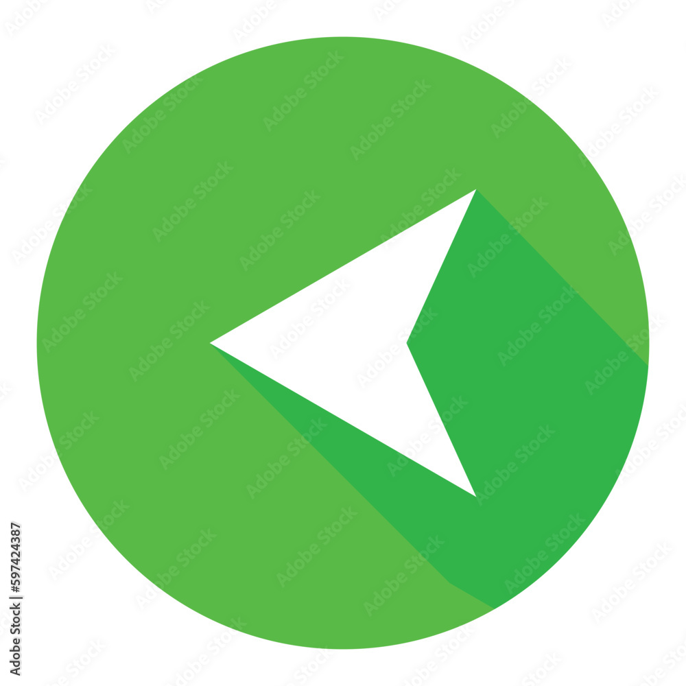 left 3d arrow icon vector illustration, flat icon with long shadow left 3d arrow icon vector illustration, flat icon with long shadow