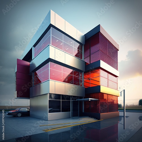 A Beautiful Office building Architecture created using generative AI tools