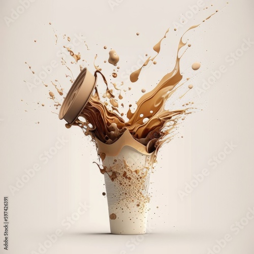 chocolate ice splash created with generative AI