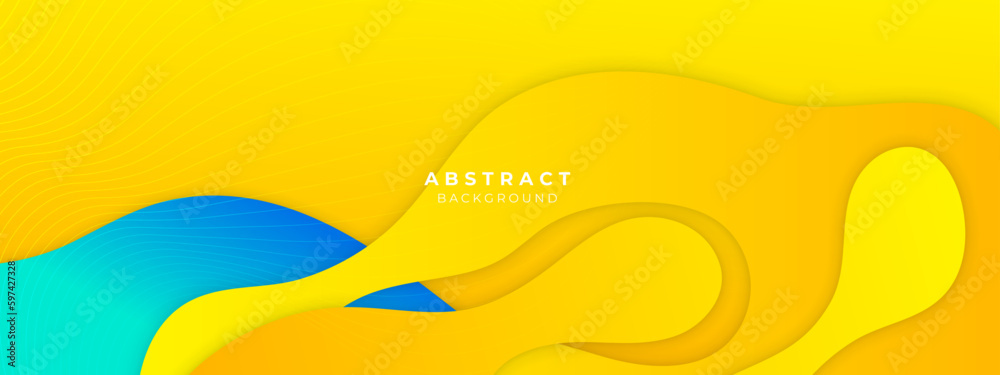 Minimal blue and yellow geometric shapes abstract modern background ...